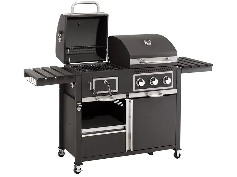2026 tepro Kohle-Gas-Grill »Toronto Kombi«, 8,7 kW Leistung, 3 Edelstahlbrenner, 2 Ablagen