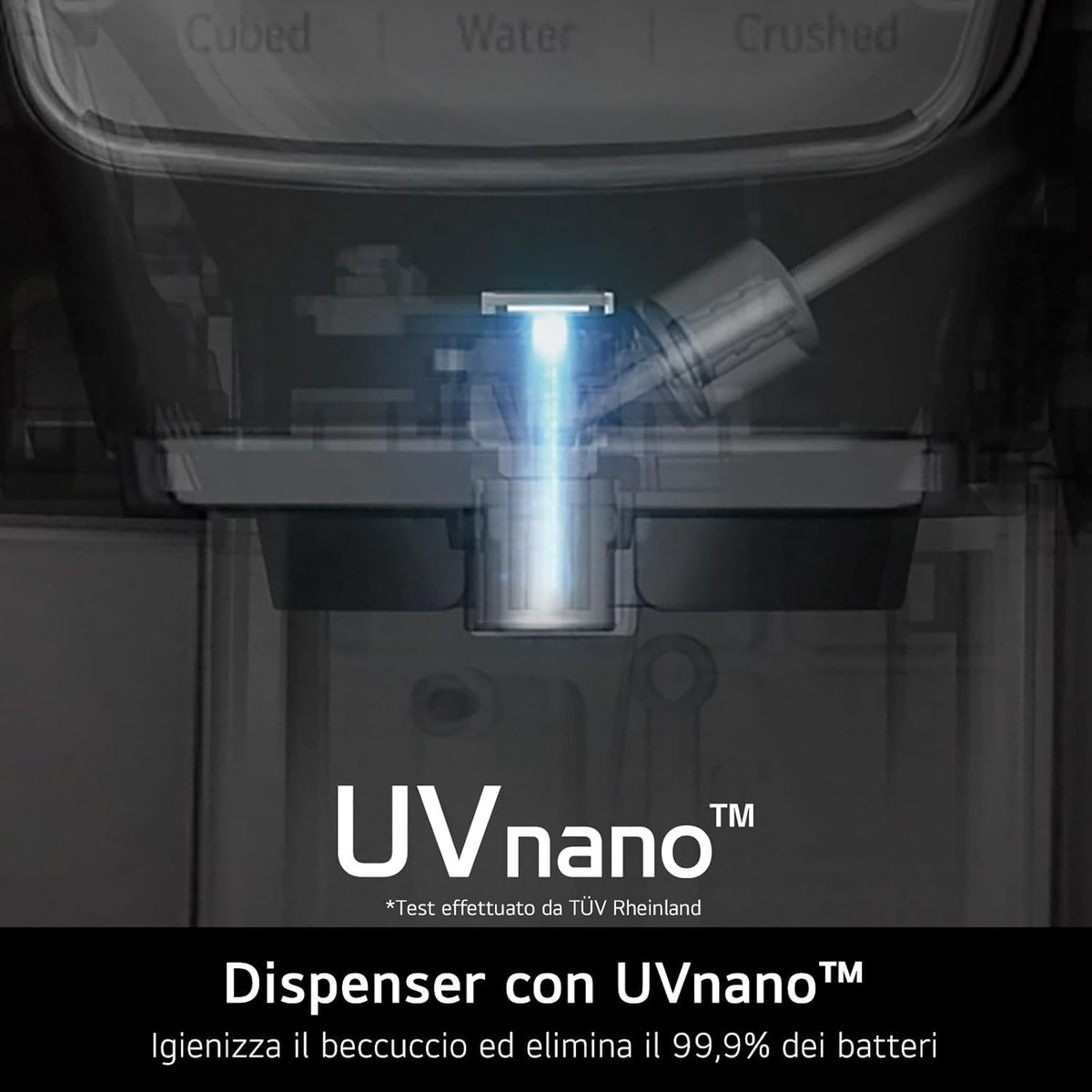 2026 GSLE91MBAC Frigorifero Americano Side-by-Side, Classe C, Frigorifero No Frost, 628L, Wi-Fi, Tecnologia Door&Linear Cooling, Fresh Converter, Dispenser Senza Allaccio, UVnano, Metal Sorbet