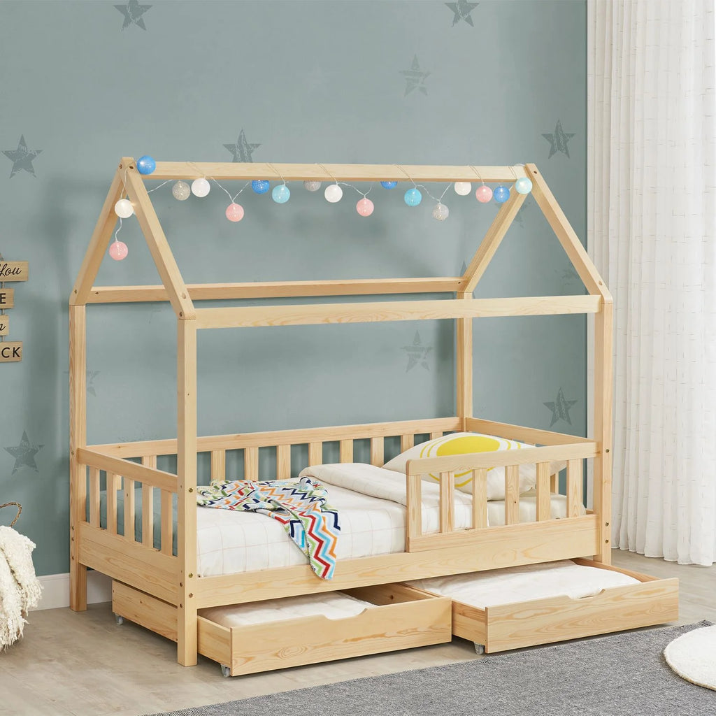 2026 Lit enfant Marli 2025, 80 x 160 cm, avec tiroirs de rangement