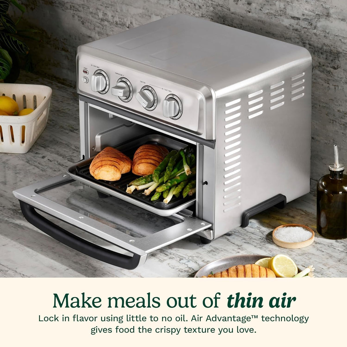 2026 CUISINART Air Fryer + Convection Toaster Oven, 8-1 Oven with Bake, Grill, Broil & Warm Options, Stainless Steel, TOA-70