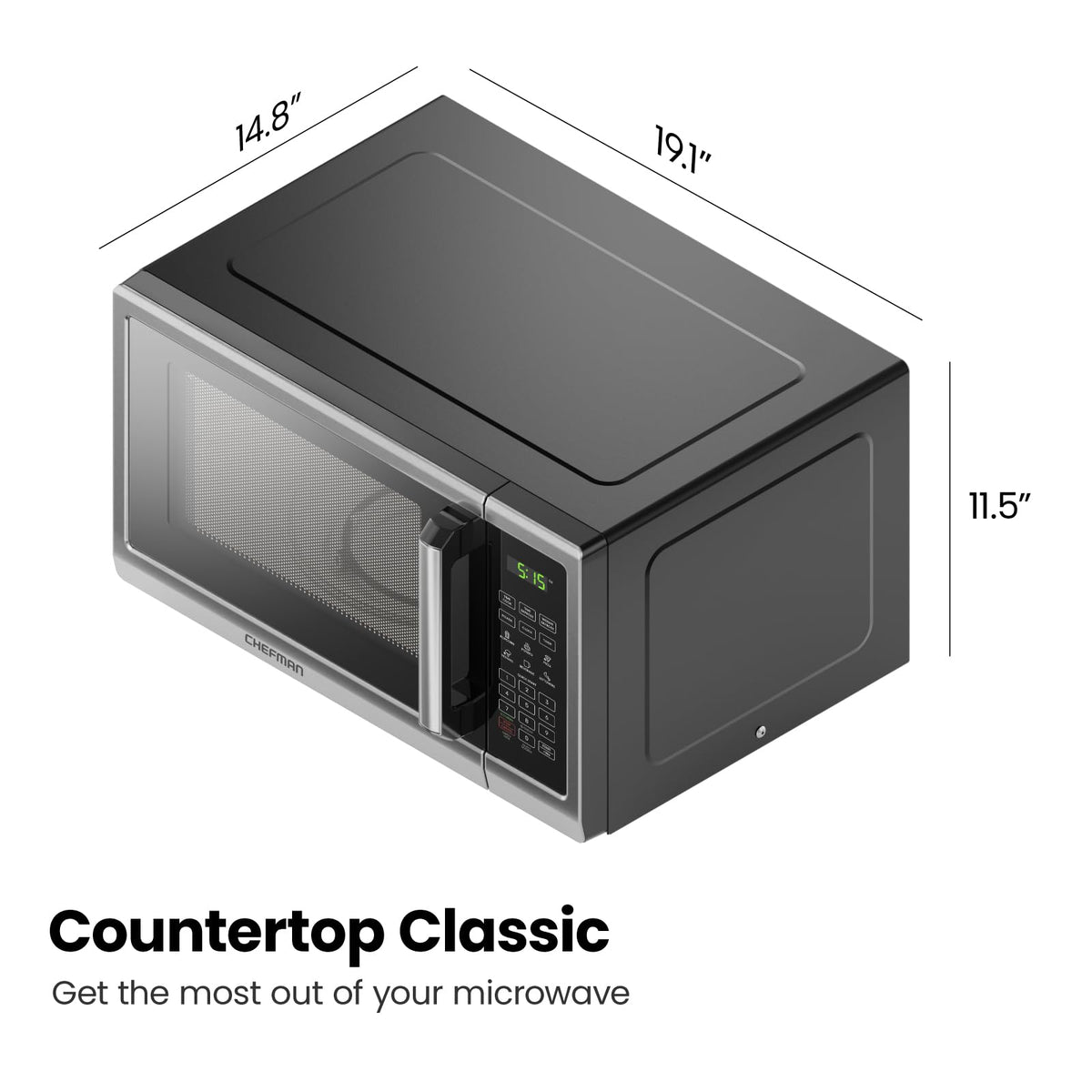 2026 Micro-ondes de comptoir Chefman Stainless Essentials