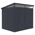 2026 Abri de jardin en métal moderne à toit monopente avec bandeau lumineux – double porte verrouillable – gris anthracite