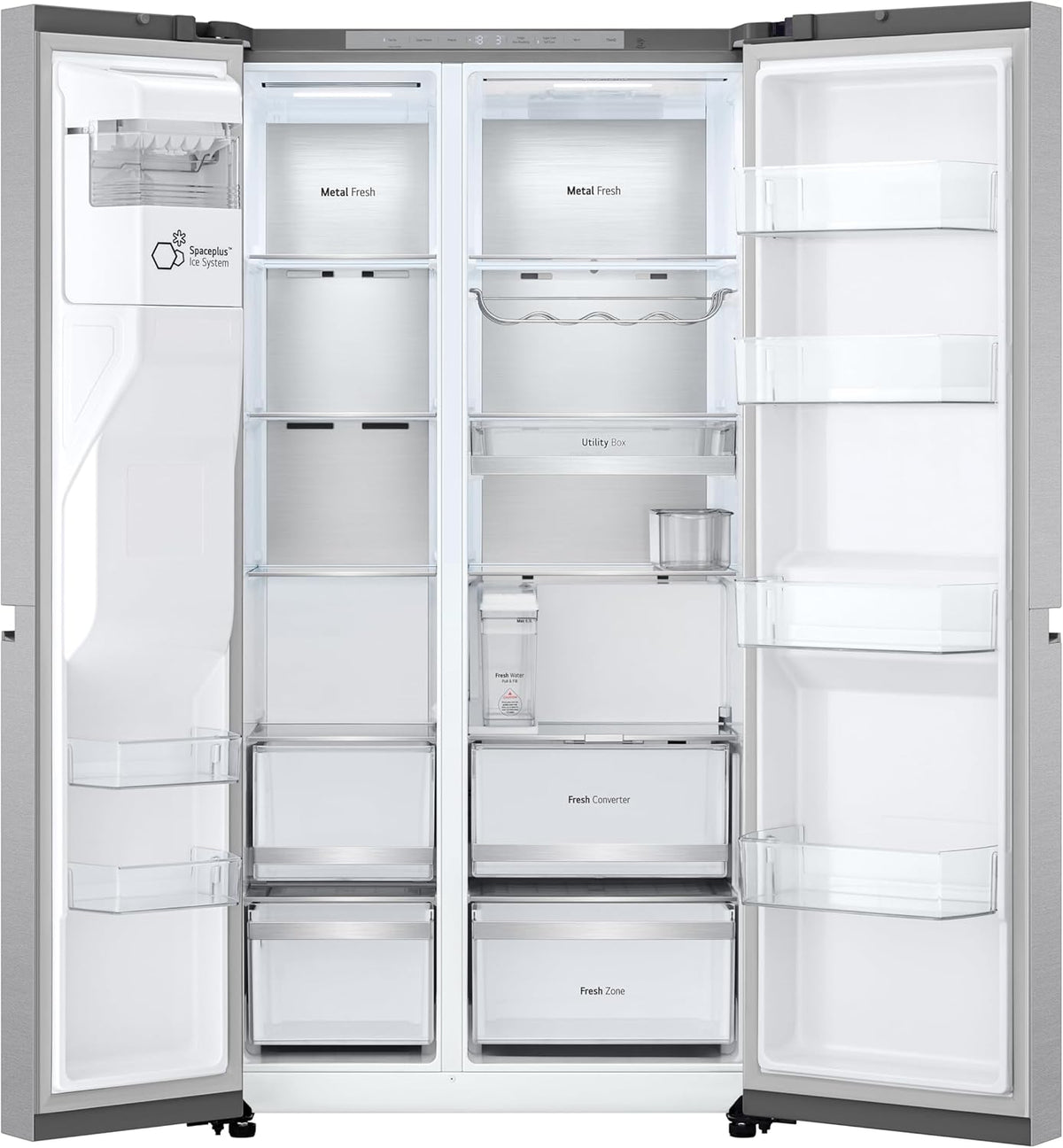 2026 GSLE91MBAC Frigorifero Americano Side-by-Side, Classe C, Frigorifero No Frost, 628L, Wi-Fi, Tecnologia Door&Linear Cooling, Fresh Converter, Dispenser Senza Allaccio, UVnano, Metal Sorbet