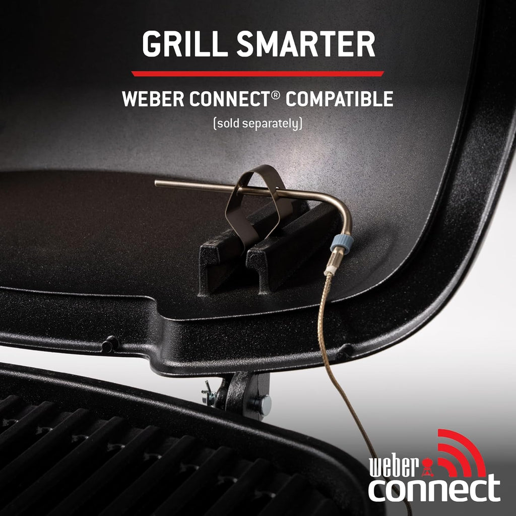2026 Weber Barbecue à gaz Q 1100N / Barbecue portable léger pour camping, patios et balcons avec brûleur haute efficacité, grilles en fonte émaillée et allumage électronique, noir