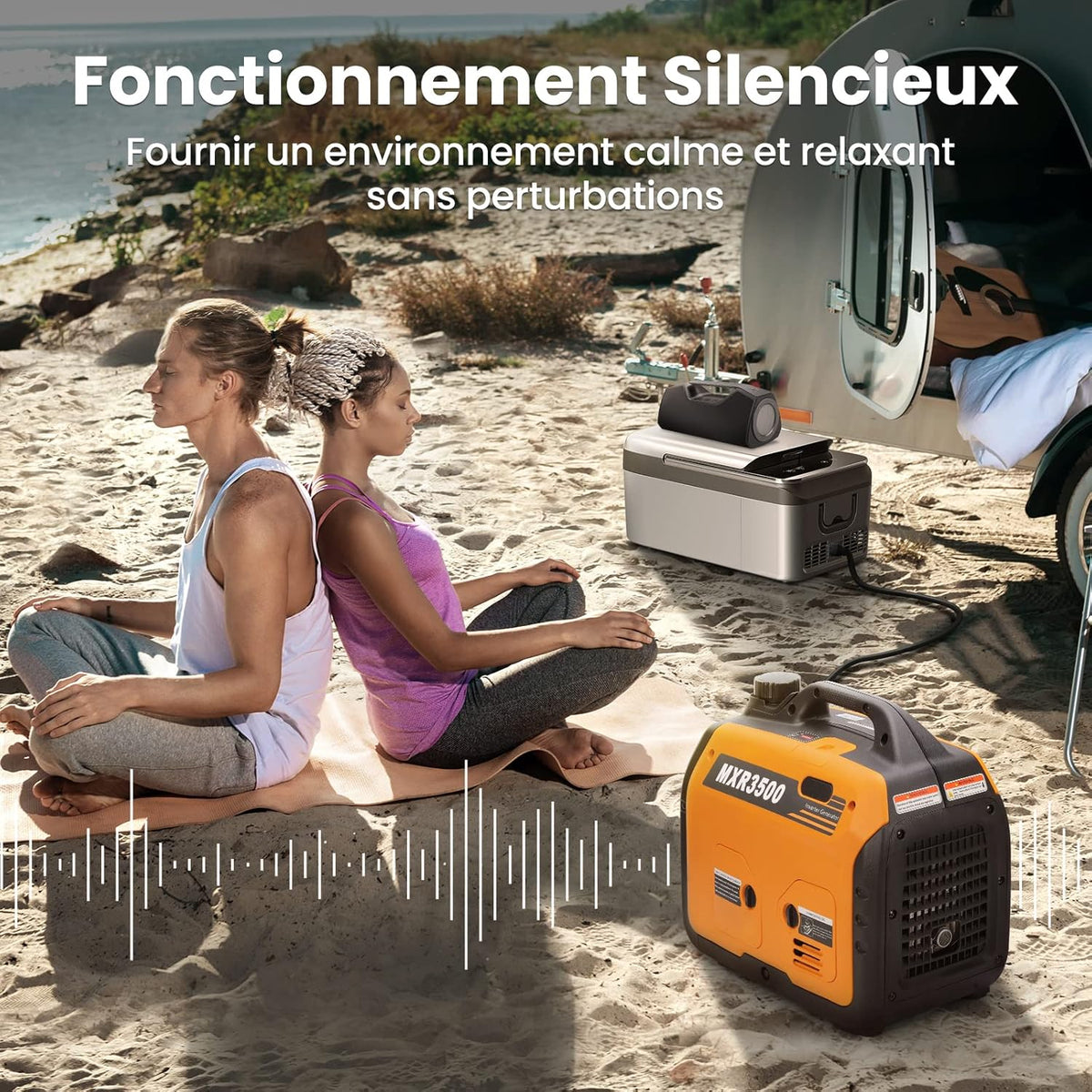 2026 maXpeedingrods 3300W Groupe Electrogene Silencieux Inverter Essence avec Prises USB et 230V Générateur Electrique 4 Temps Generator Léger Secours pour les Caravanes, Garage, Jardin, Camping