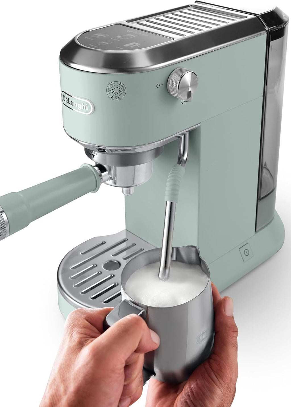 2026 De'Longhi Dedica – Cafetière à pompe en acier inoxydable pour café moulu ou individuel, expresso et cappuccino, réservoir de 1,3 litre, système anti-goutte, modèle EC685.M, couleur métal