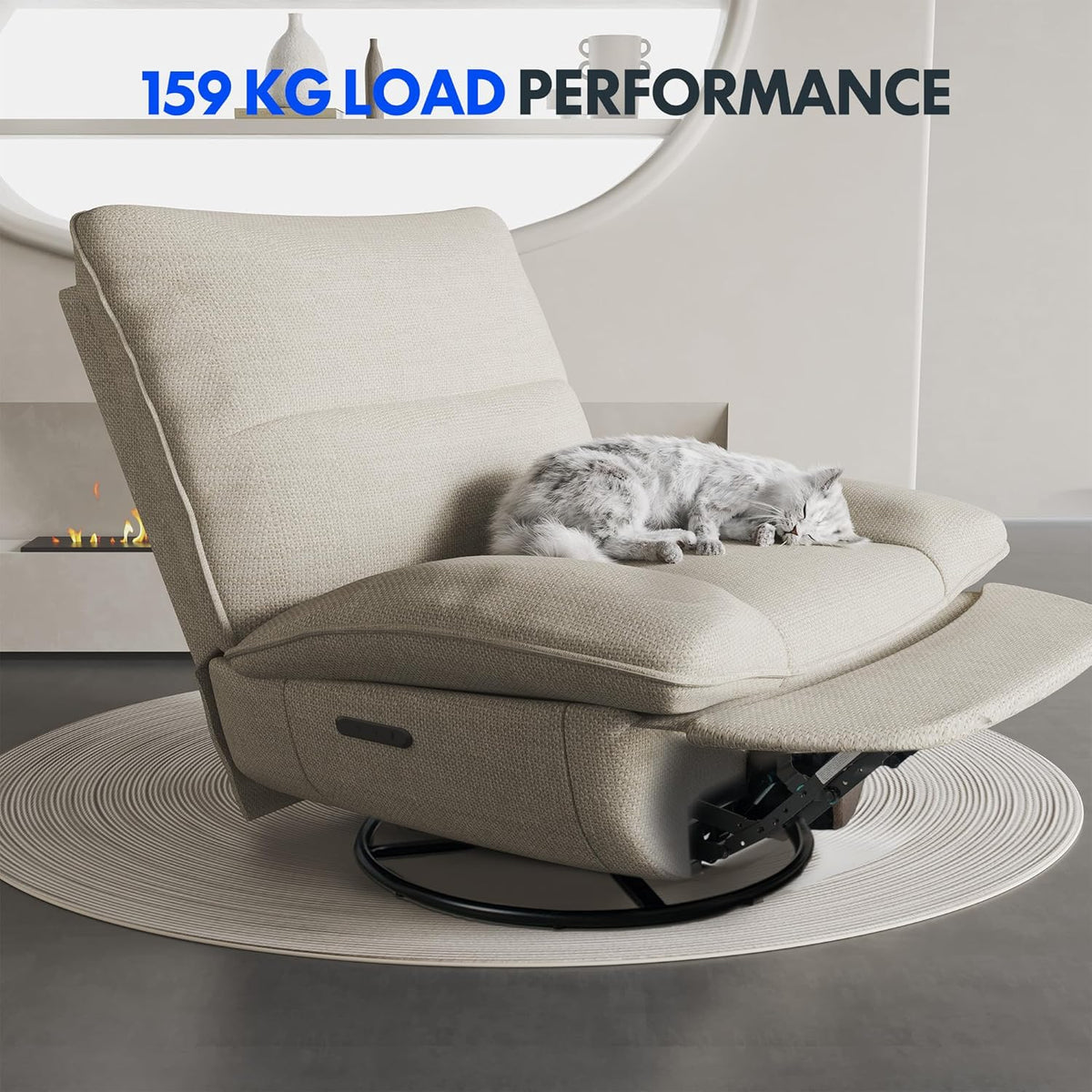 2026 Fauteuil inclinable FLEXISPOT XC6, canapé pivotant à bascule, fauteuil TV avec dossier réglable, fauteuil inclinable pour chambre, salon et home cinéma (beige)