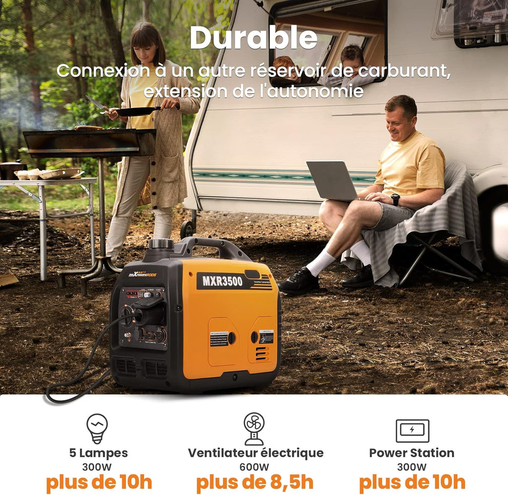 2026 maXpeedingrods 3300W Groupe Electrogene Silencieux Inverter Essence avec Prises USB et 230V Générateur Electrique 4 Temps Generator Léger Secours pour les Caravanes, Garage, Jardin, Camping