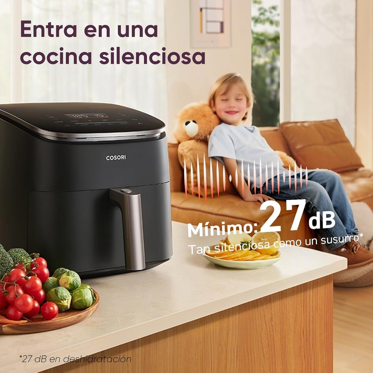 2026 Friteuse à air chaud Cosori Turbo Blaze 6L, intérieur en métal véritable, moteur CC exclusif, 46 % plus rapide, température de 30 °C à 230 °C, idéale pour rôtir les viandes, programmes de cuisson complets, silencieuse (27 dB).