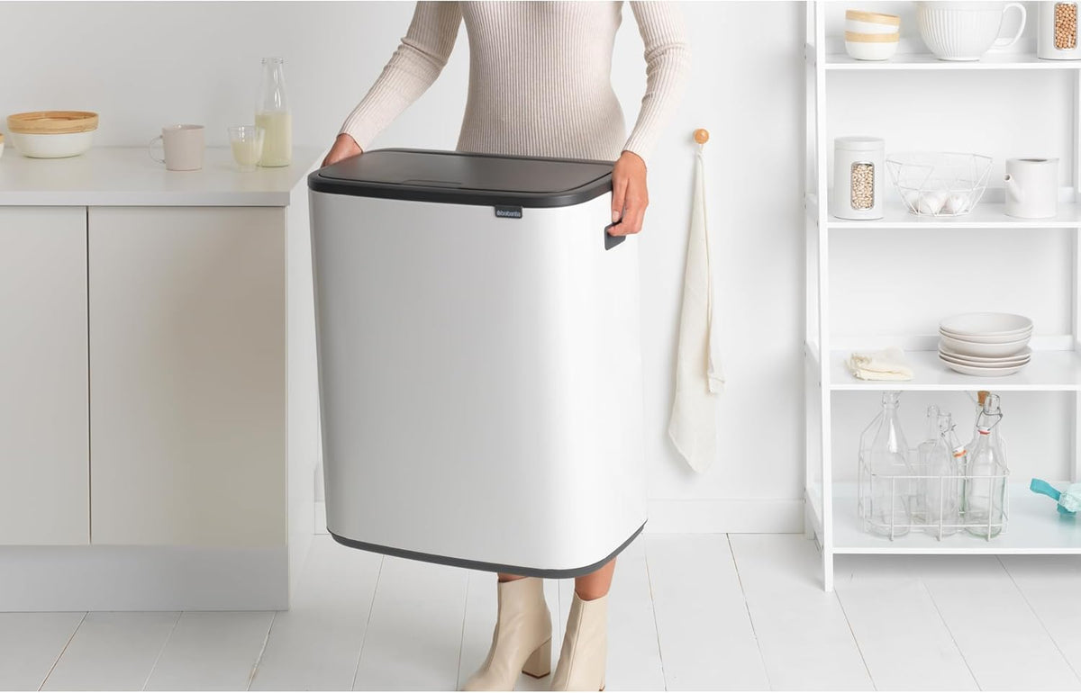 2026 Poubelle Brabantia, acier mat, anti-traces de doigts, 2 x 30 L