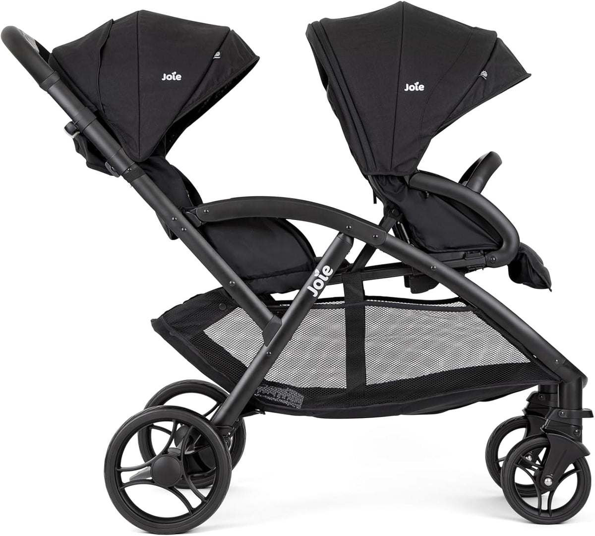 2026 Joie - Evalite Duo - Poussette Double Légère - Siège Arrière Inclinable À Plat - Compatible Sièges Auto Et Nacelles - Suspension 4 Roues - Harnais 5 Points SoftTouch - Dès la naissance