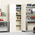 2026 71 inch Garage Storage Cabinet Shelving Kitchen Pantry Locker with Adjustable Shelves for Office, Garage, Home, Pantry(Grey White)