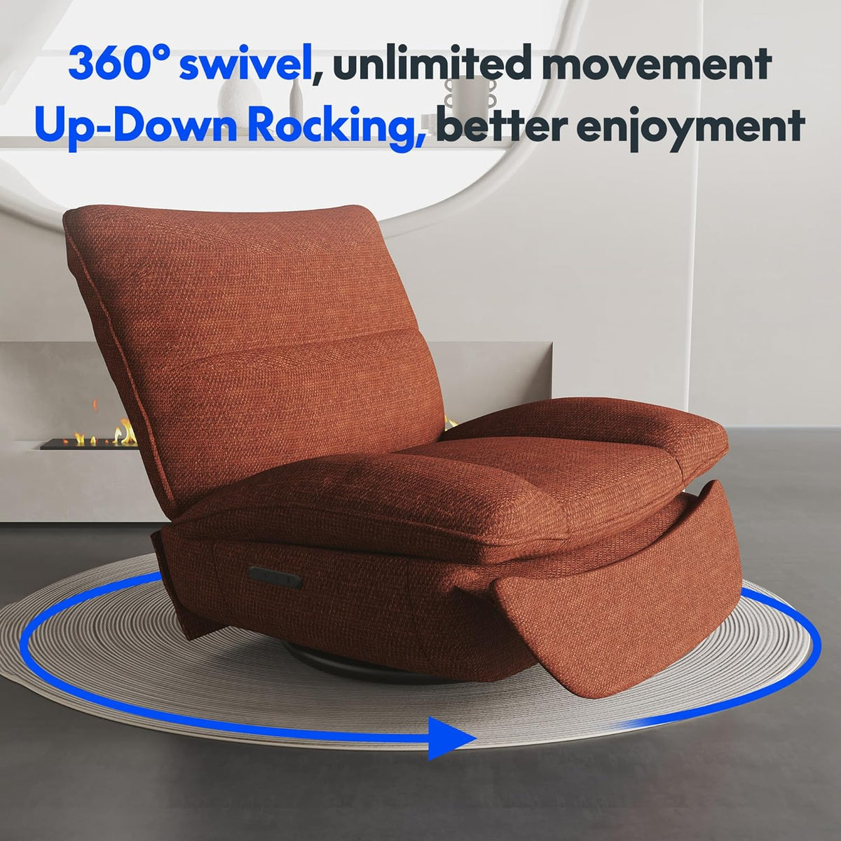 2026 Fauteuil inclinable FLEXISPOT XC6, canapé pivotant à bascule, fauteuil TV avec dossier réglable, fauteuil inclinable pour chambre, salon et home cinéma (beige)