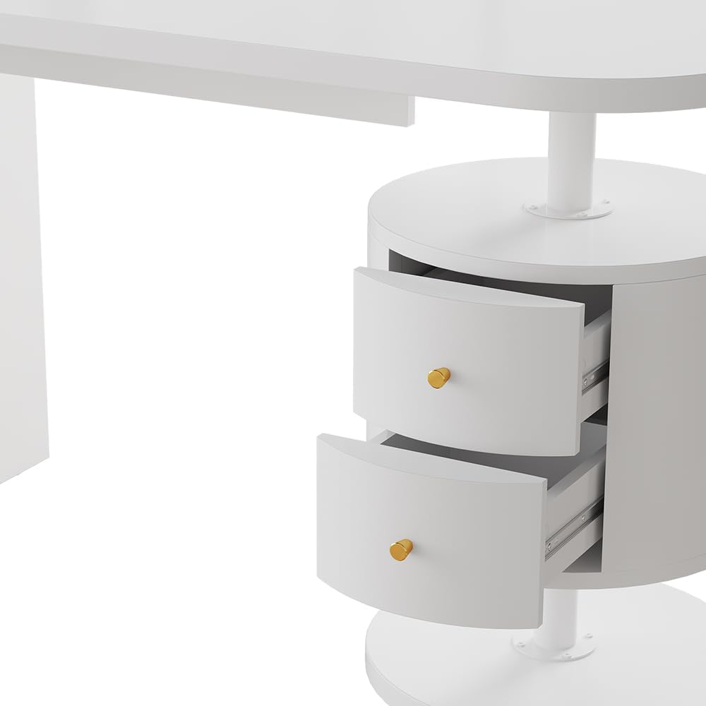 2026 Vicco Lara White Gloss Dressing Table 120cm with 2 Drawers