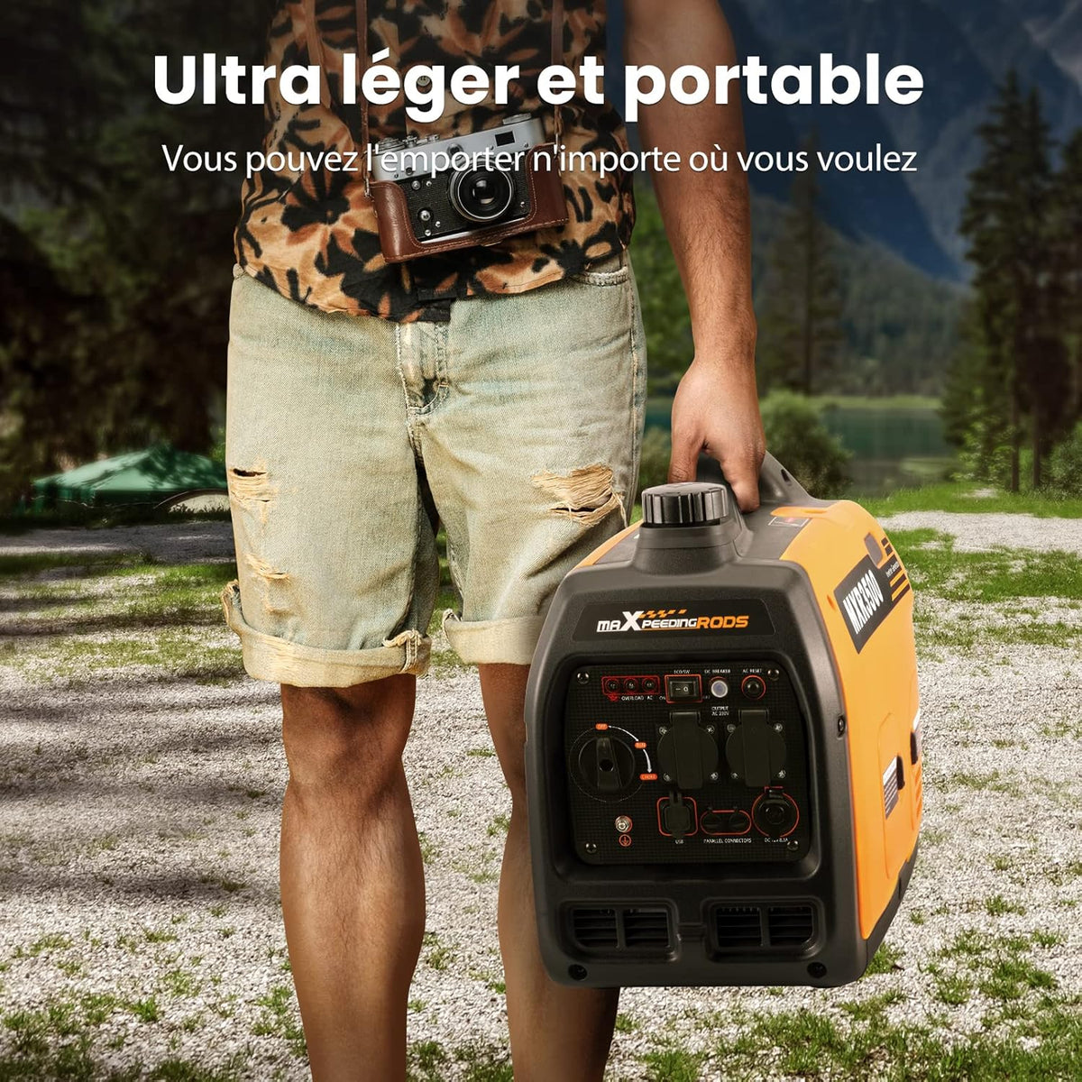 2026 maXpeedingrods 3300W Groupe Electrogene Silencieux Inverter Essence avec Prises USB et 230V Générateur Electrique 4 Temps Generator Léger Secours pour les Caravanes, Garage, Jardin, Camping