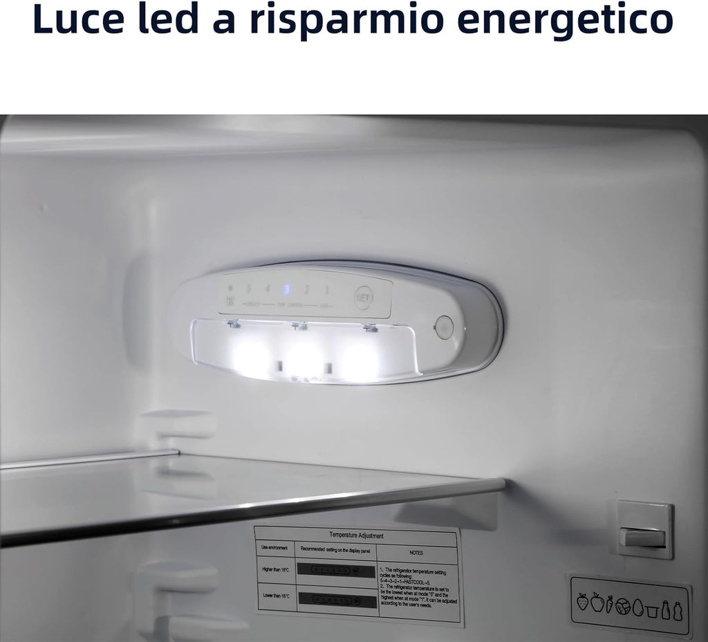 2026 CHiQ Frigorifero Combinato 157L FBM157L42, Basso Gelo, Altezza 144 cm, Larghezza 47 cm, Ultraleggero 39 db, 12 anni di garanzia sul compressore