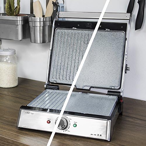 2026 Cecotec Grill électrique Rock’nGrill Smart. Système de réglage de la puissance, du temps et de la température de 2000 W, ouverture à 180 °, plaques amovibles allant au lave vaisselle : Cuisine et Maison