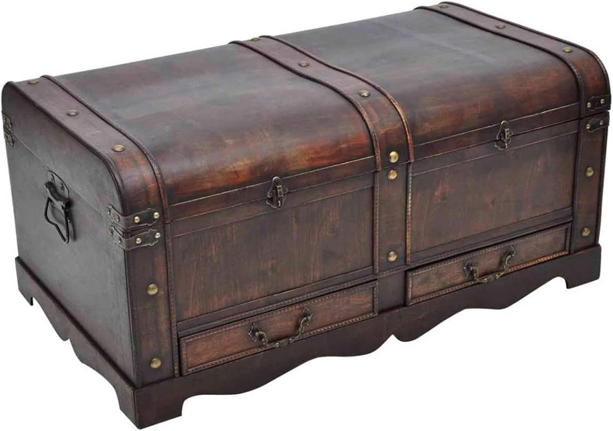 2026 Leepesx Baule del Tesoro Vintage Grande Marrone Tavolino Salotto Tavolino da Divano Libreria Scaffale Tavolino Divano Laterale Tavolino Caffè