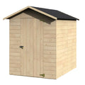 2026 Abri de Jardin en Bois Massif à Toit Double Pente – Porte Simple – Couleur Naturelle