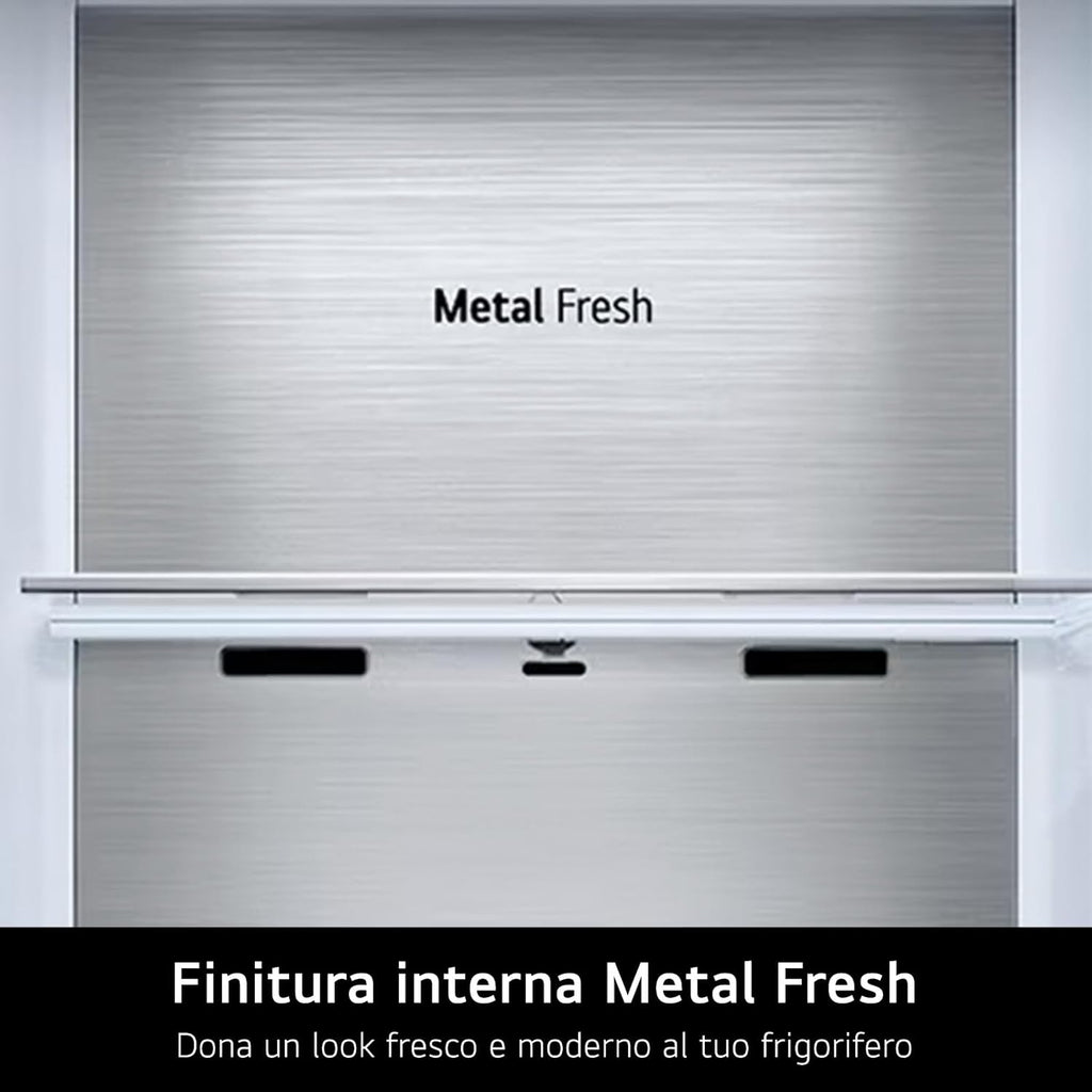 2026 GSLE91MBAC Frigorifero Americano Side-by-Side, Classe C, Frigorifero No Frost, 628L, Wi-Fi, Tecnologia Door&Linear Cooling, Fresh Converter, Dispenser Senza Allaccio, UVnano, Metal Sorbet