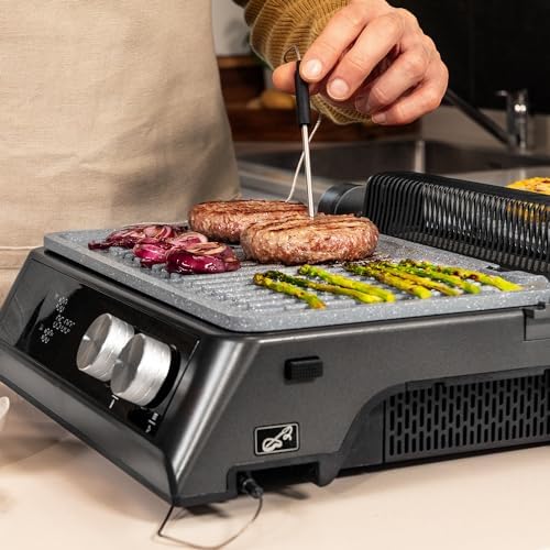 2026 Cecotec Grill électrique Rock’nGrill Smart. Système de réglage de la puissance, du temps et de la température de 2000 W, ouverture à 180 °, plaques amovibles allant au lave vaisselle : Cuisine et Maison