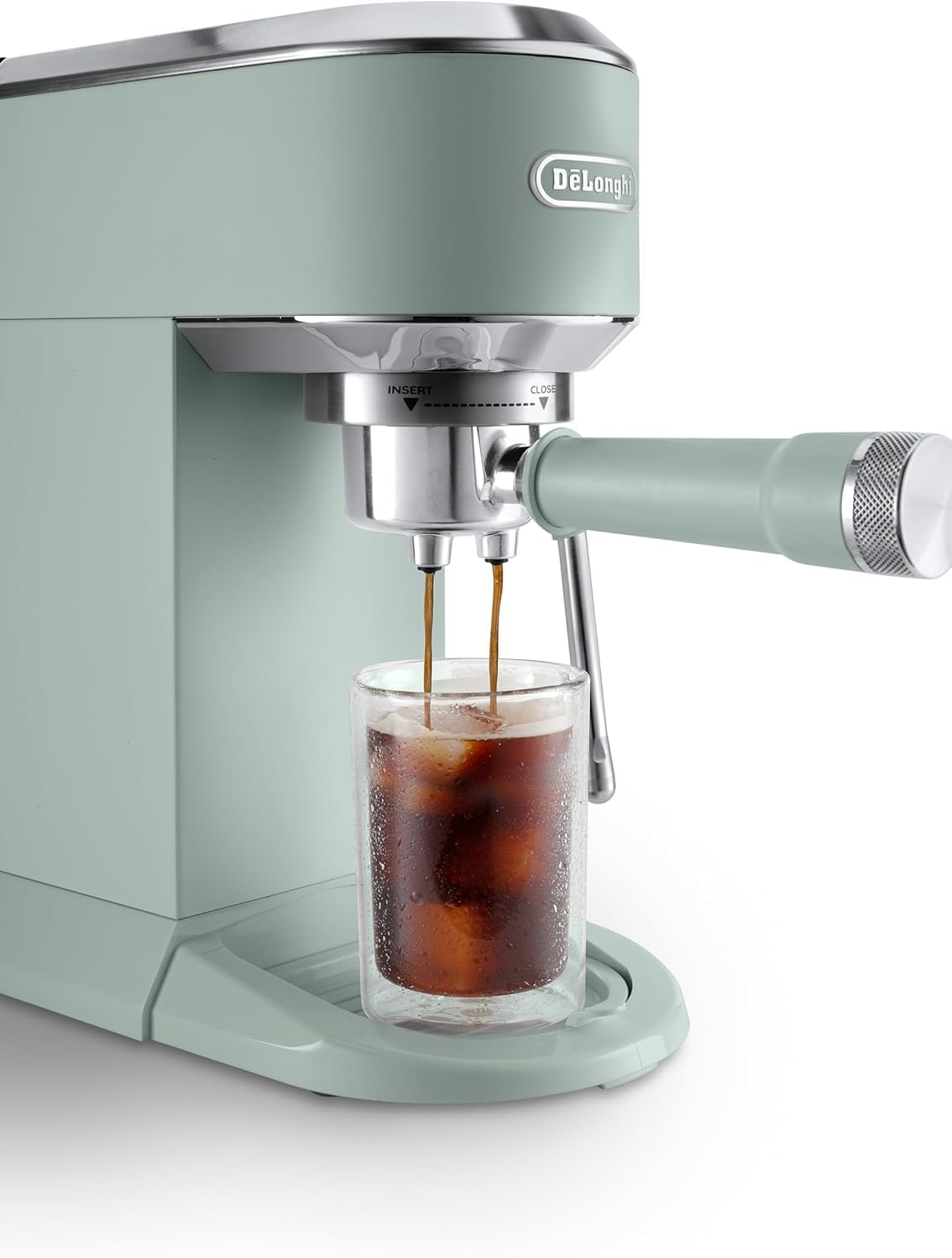 2026 De'Longhi Dedica – Cafetière à pompe en acier inoxydable pour café moulu ou individuel, expresso et cappuccino, réservoir de 1,3 litre, système anti-goutte, modèle EC685.M, couleur métal