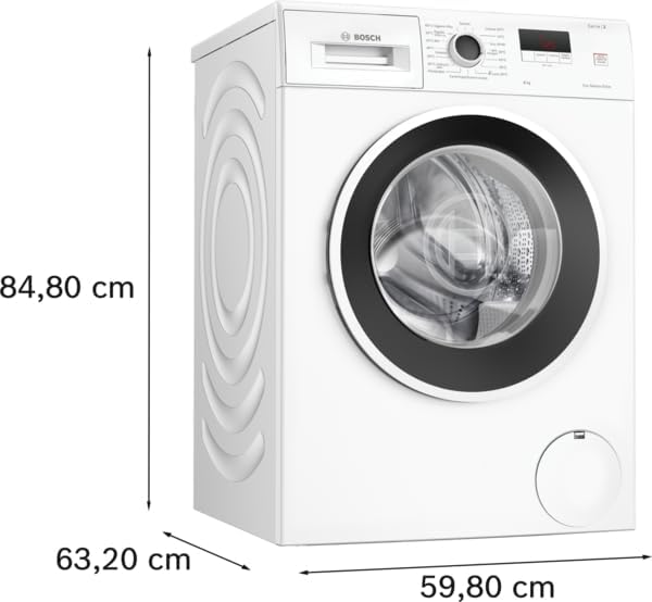 2026 Bosch WGE03200IT Serie 2 Lavatrice a carica frontale, 8 kg, 1200 giri, Classe energetica A, motore inverter con 10 anni di garanzia, Lavaggio igienico anche a 40 °C, Bianco, 60 Cm