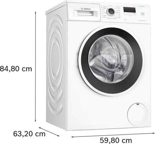 2026 Bosch WGE03200IT Serie 2 Lavatrice a carica frontale, 8 kg, 1200 giri, Classe energetica A, motore inverter con 10 anni di garanzia, Lavaggio igienico anche a 40 °C, Bianco, 60 Cm