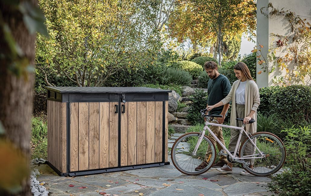 2026 Keter Coffre de rangement pour jardin Signature 2020L - Aspect bois