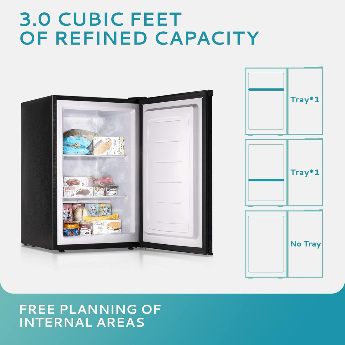 2026 Congélateur vertical 2025 de 85 litres (3 pi³). Porte réversible simple en acier inoxydable. Congélateur compact pour la maison, les résidences étudiantes, les appartements et les bureaux (argenté).