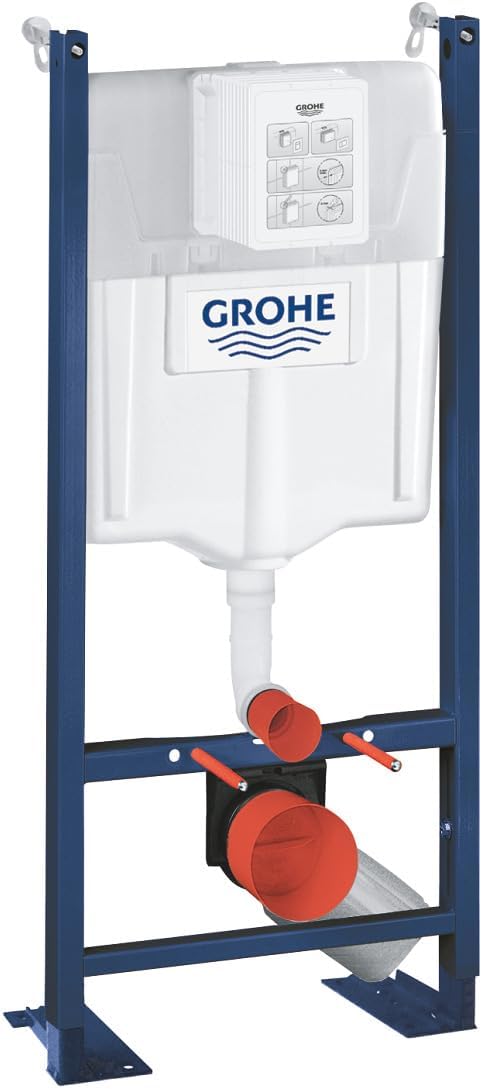 2026 WC Suspendu Pack Complet Accessoires - Pack WC Grohe Bâti autoportant, WC SAT Infinitio sans bride, Plaque chrome, Abattant WC,Cuvette Toilette, Chasse d'eau Wc, Mécanisme