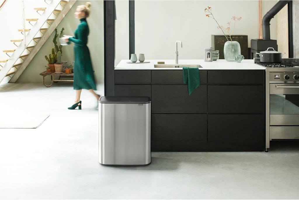 2026 Poubelle Brabantia, acier mat, anti-traces de doigts, 2 x 30 L