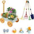 2026 Mostop Kit d'outils de jardinage pour enfants - Jouet avec brouette, pelle en métal, râteau, râteau, chariot de jardin extérieur, cadeau d'anniversaire pour garçons et filles de 4 à 8 ans : Jeux et Jouets