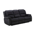 2026 Canapé relax 3 places en microfibre noire avec surpiqûres contrastantes – confort moelleux