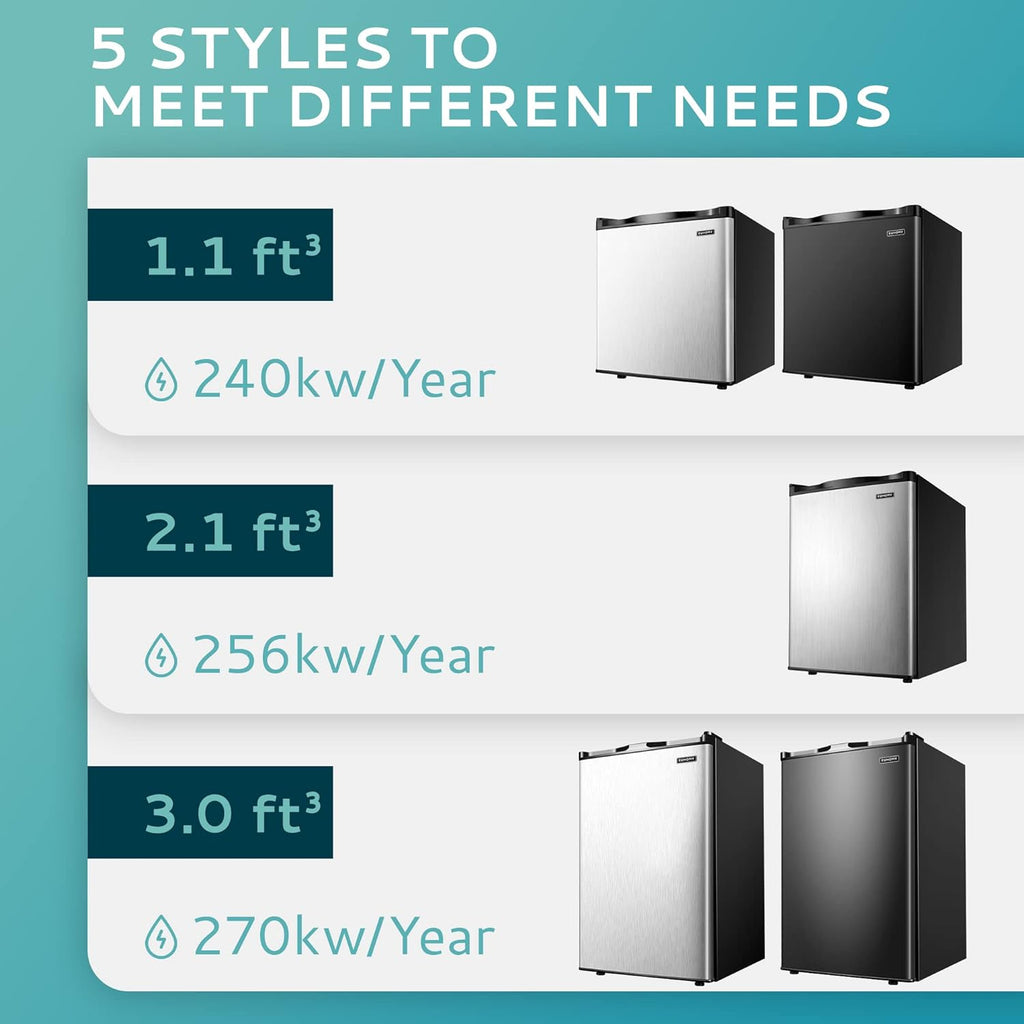 2026 Congélateur vertical 2025 de 85 litres (3 pi³). Porte réversible simple en acier inoxydable. Congélateur compact pour la maison, les résidences étudiantes, les appartements et les bureaux (argenté).