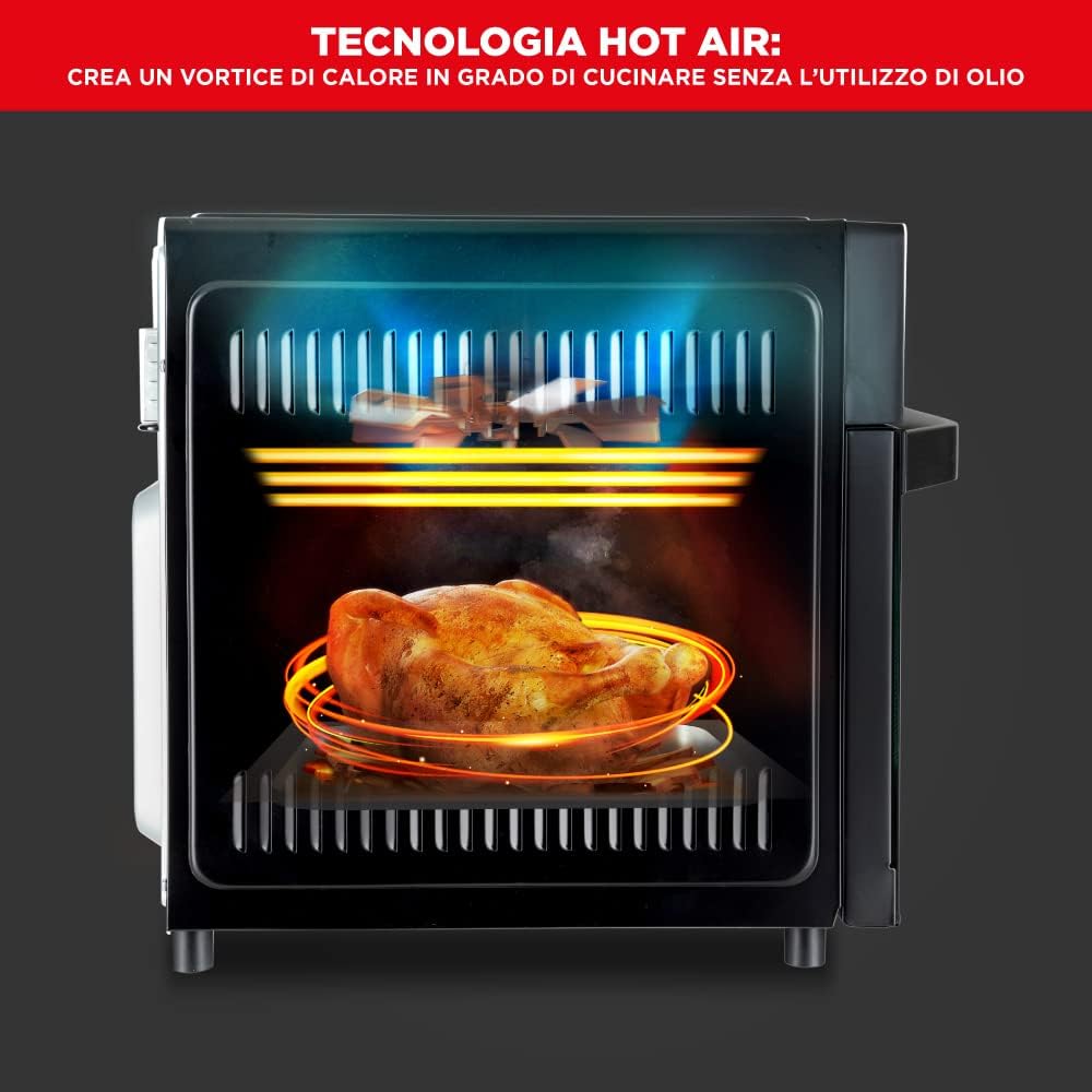 2026 Forno Friggitrice Ad Aria Calda XXL Da 30 Litri Con Display Digitale Multifunzione, Sistema A Riscaldamento Rapido, 18 Programmi Di Cottura, Timer e Temperatura Regolabili 1800 W