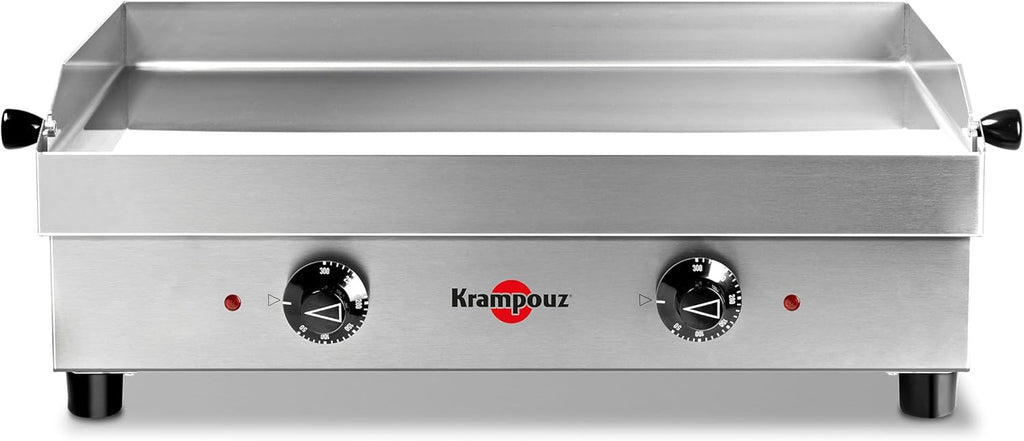 2026 KRAMPOUZ Plancha Électrique SAMBA - Plaque de Cuisson en Inox 54 x 33 cm - 2500 Watts - 2 Zones de Cuisson - 2 Thermostats jusqu'à 300 °C - Nettoyage Facile - Fabriquée en France - Réf PFSB2AA-KR