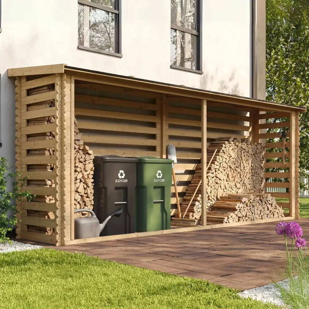 2026 M203 Abri à bûches -l112xL450xH199 cm/ 4m2 Timbela