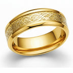 Bagues de couple en acier titane haut de gamme – Collection Solitaire Cristal et Motif Dragon