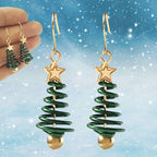 Boucles d'oreilles pendantes Sapin et Étoile de Noël – Bijoux de Fêtes Légers