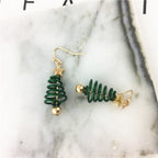 Boucles d'oreilles pendantes Sapin et Étoile de Noël – Bijoux de Fêtes Légers