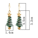 Boucles d'oreilles pendantes Sapin et Étoile de Noël – Bijoux de Fêtes Légers