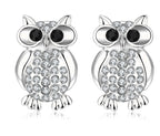 Collection Ginger Lyne : Boucles d'oreilles Hibou Hoot en or rose – Zirconium cubique AAA
