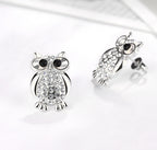 Collection Ginger Lyne : Boucles d'oreilles Hibou Hoot en or rose – Zirconium cubique AAA