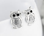 Collection Ginger Lyne : Boucles d'oreilles Hibou Hoot en or rose – Zirconium cubique AAA