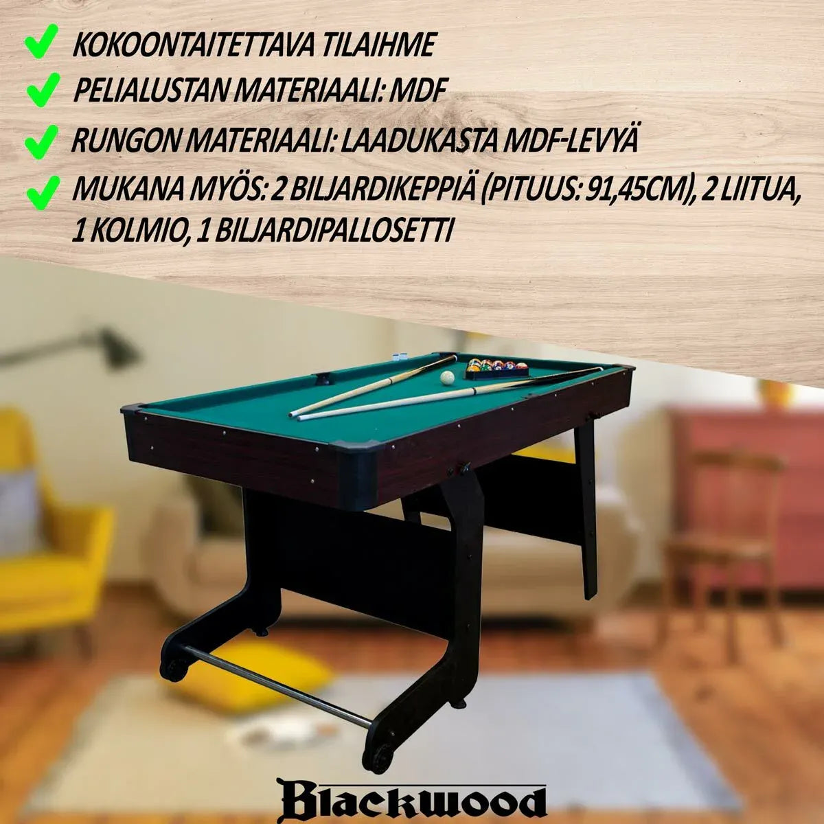 2026 Blackwood Billardtisch Junior 5' - klappbar
