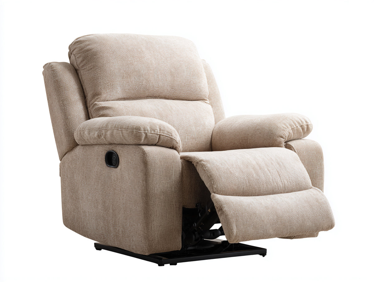 2026 Fauteuil relax en tissu 90x85x100 cm - beige - design confortable