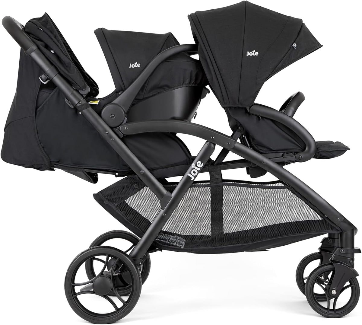 2026 Joie - Evalite Duo - Poussette Double Légère - Siège Arrière Inclinable À Plat - Compatible Sièges Auto Et Nacelles - Suspension 4 Roues - Harnais 5 Points SoftTouch - Dès la naissance