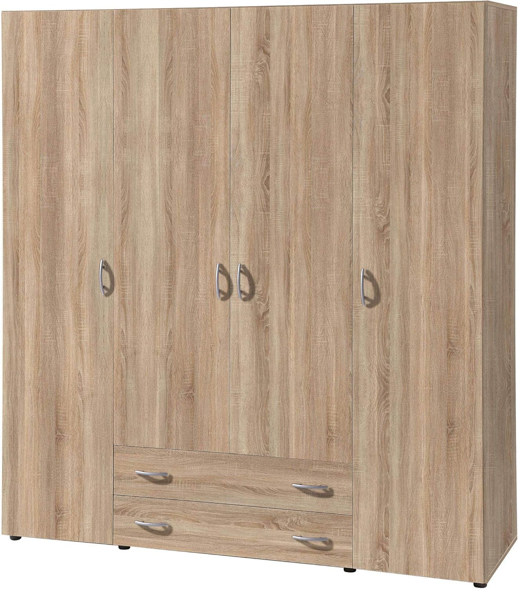 2026 AVANTI TRENDSTORE - Balu 2.3 and 4, hinged door wardrobe, available in 2 different colours and 3 different widths (brown, 4 doors)