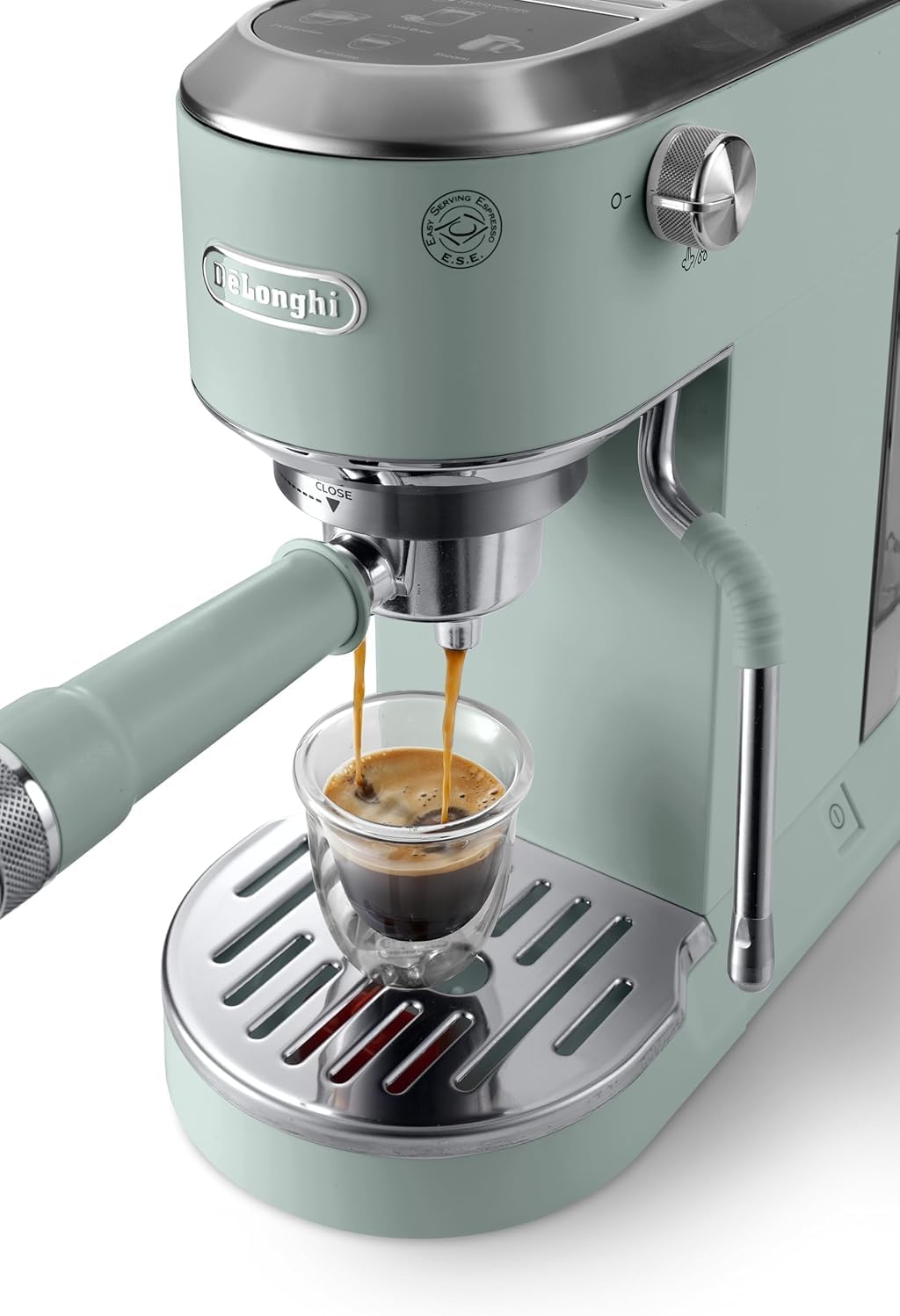 2026 De'Longhi Dedica – Cafetière à pompe en acier inoxydable pour café moulu ou individuel, expresso et cappuccino, réservoir de 1,3 litre, système anti-goutte, modèle EC685.M, couleur métal
